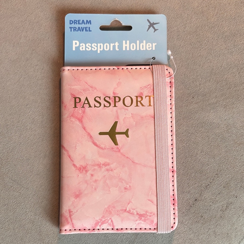 Pink Marble Passport Holder